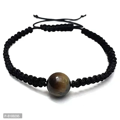 Eshopitude 10 mm Healing Tiger Eye Gemstone Bead Macrame Thread Adjustable Size Vastu Feng Sui Reiki Bracelet/Rakhi/Band /Gift/Suitable For All-thumb3