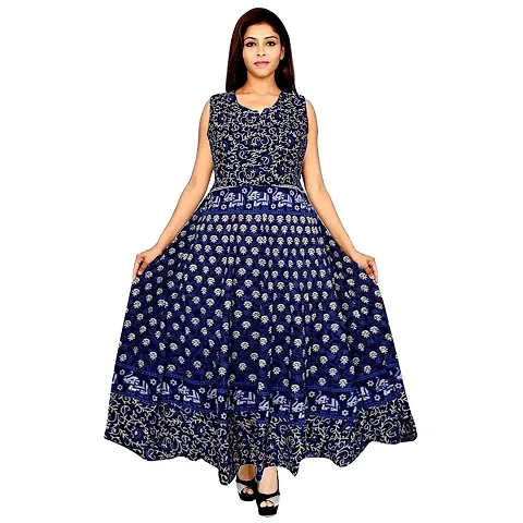 Eshopitude women summer Jaipuri long dress size L 42 XL 44 inch bust size