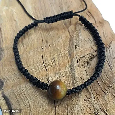 Eshopitude 10 mm Healing Tiger Eye Gemstone Bead Macrame Thread Adjustable Size Vastu Feng Sui Reiki Bracelet/Rakhi/Band /Gift/Suitable For All-thumb2