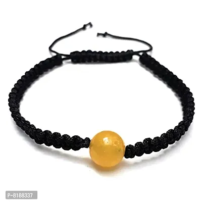 Eshopitude 10 mm Healing Yellow Onyx Gemstone Bead Macrame Thread Adjustable Size Vastu Feng Sui Reiki Bracelet/Rakhi/Band /Gift/Suitable For All-thumb3