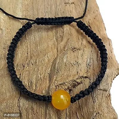 Eshopitude 10 mm Healing Yellow Onyx Gemstone Bead Macrame Thread Adjustable Size Vastu Feng Sui Reiki Bracelet/Rakhi/Band /Gift/Suitable For All-thumb2