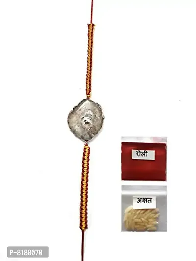 ESHOPITUDE Agate Healing Stone Macrame Thread Bracelet Rakhi Band For Your Friend Brother  Bhabhi-thumb5