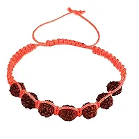 Eshopitude Shiva Blessed Original 5 Mukhi Rudraksha Zodiac Planet Mars Orange Macrame Thread Good Luck Adjustable Size Healing Bracelet Band Rakhi For Men,Women  Student-thumb2