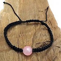 Eshopitude 10 mm Healing Rose Quartz Gemstone Bead Macrame Thread Adjustable Size Vastu Feng Sui Reiki Bracelet/Rakhi/Band /Gift/Suitable For All-thumb3