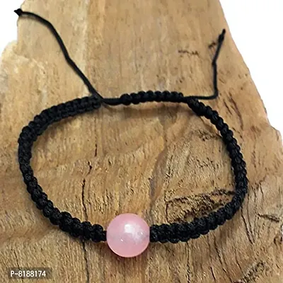 Eshopitude 10 mm Healing Rose Quartz Gemstone Bead Macrame Thread Adjustable Size Vastu Feng Sui Reiki Bracelet/Rakhi/Band /Gift/Suitable For All-thumb4