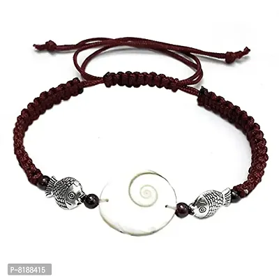 Eshopitude Zodiac Planet Rahu Brown Macrame Thread Good Luck Adjustable Size Gomti Chakra Bracelet/Gift Bracelet/Vastu Feng Sui Reiki Healing Bracelet/Band/Rakhi/Suitable for All