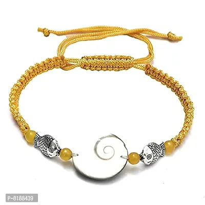 Eshopitude Zodiac Planet Guru Yellow Macrame Thread Good Luck Adjustable Size Gomti Chakra Bracelet/Gift Bracelet/Vastu Feng Sui Reiki Healing Bracelet/Band/Rakhi/Suitable for All-thumb5