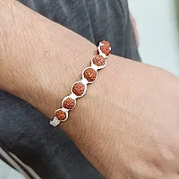 Eshopitude Shiva Blessed Original 5 Mukhi Rudraksha Zodiac Planet Moon White Macrame Thread Good Luck Adjustable Size Healing Bracelet Band Rakhi For Men,Women  Student-thumb1