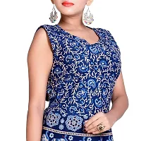 Eshopitude women summer cotton Jaipuri blue long dress size L 42  XL 44 inch bust size-thumb2