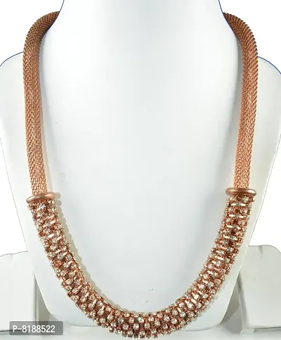 ESHOPITUDE CZ American Diamond Snake Chain Necklace and Bracelet Set-thumb3