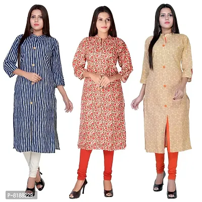 Eshopitude 3 Pcs Combo Summer Spacial Soft Cotton Kurti for Women and Girls Size 40 (M)