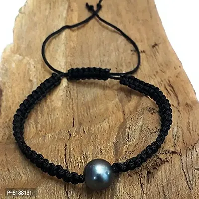 Eshopitude 10 mm Healing Black Pearl Gemstone Bead Macrame Thread Adjustable Size Vastu Feng Sui Reiki Bracelet/Rakhi/Band /Gift/Suitable For All-thumb2