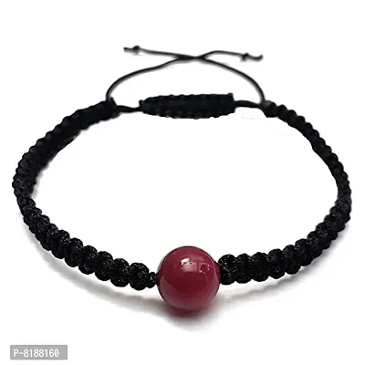 Eshopitude 10 mm Healing Red Onyx Gemstone Bead Macrame Thread Adjustable Size Vastu Feng Sui Reiki Bracelet/Rakhi/Band /Gift/Suitable For All-thumb3