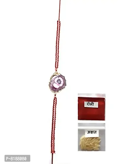 ESHOPITUDE Agate Healing Stone Macrame Thread Bracelet Rakhi Band For Your Friend Brother  Bhabhi