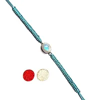 Eshopitude Rainbow Moon Stone Healing Gemstone Zodiac Planet Budha Color Firozi Macrame Thread Silver plated Good Luck Vastu Feng Sui Reiki Bracelet/Band/Rakhi/Suitable For All-thumb3