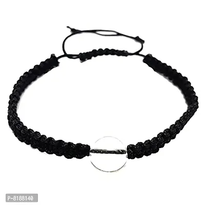 Eshopitude 10 mm Healing Clear Quartz Gemstone Bead Macrame Thread Adjustable Size Vastu Feng Sui Reiki Bracelet/Rakhi/Band /Gift/Suitable For All