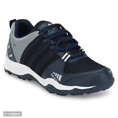 Runway Shoe Mens Navy Blue Comfortalbe Synthetic Mesh Lace Up Sports/Running/Walking/Gym/Joggin Shoe 9UK-thumb0