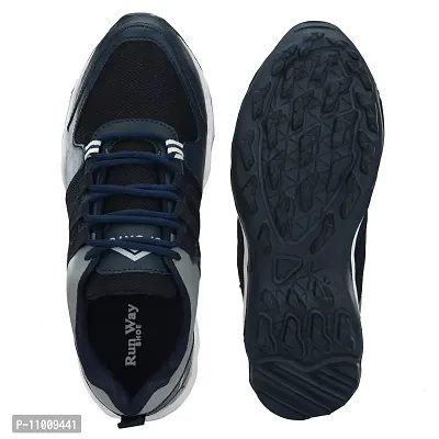 Runway Shoe Mens Navy Blue Comfortalbe Synthetic Mesh Lace Up Sports/Running/Walking/Gym/Joggin Shoe 9UK-thumb5