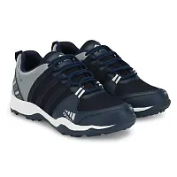 Runway Shoe Mens Navy Blue Comfortalbe Synthetic Mesh Lace Up Sports/Running/Walking/Gym/Joggin Shoe 9UK-thumb1