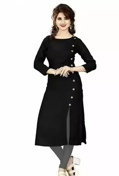 Alluring Straight Solid Rayon Kurta