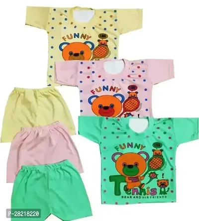 Kids Printed Cotton T Shirt And Shorts Set of 3-thumb0