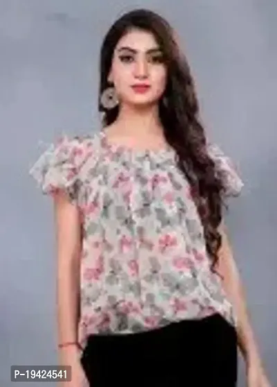 Trendy Printed Georgette Top For Women-thumb0