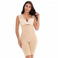 Women's Cotton Lycra Tummy Control 4-in-1 Blended High Waist Tummy  Thigh Shapewear-thumb1