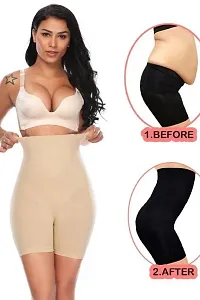 Women's Cotton Lycra 4-in-1 Blended High Waist Tummy Thigh Shapewear-thumb2