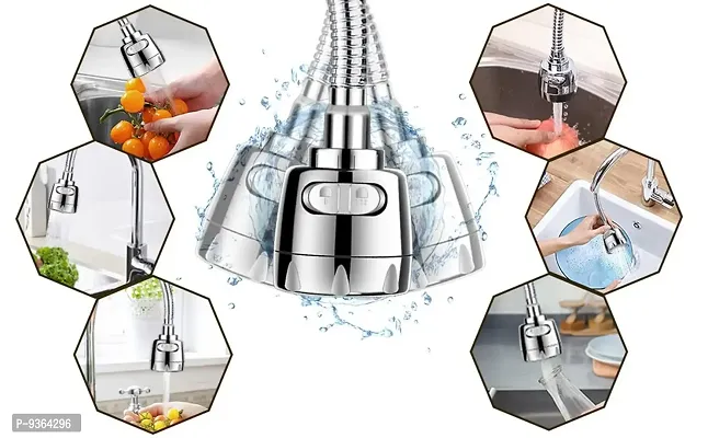 Rotatable Water Saving Faucet,2 Modes Adjustable Faucet Sprayer Head,Anti Splash Power Spray Tap and Bubbler Connector for Kitchen, Faucet Head And Nozzle -A-thumb2