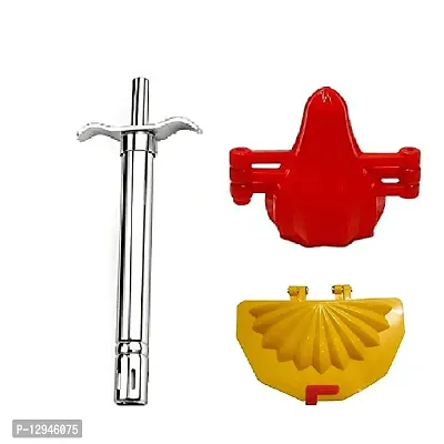 Stainless Steel Gas Lighter And Plastic Modak And Gujiya Mould Sancha Maker 3 Pcs