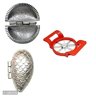 Aluminium Gujiya And Momos Mould Sancha And Apple Cutter 3 Pcs