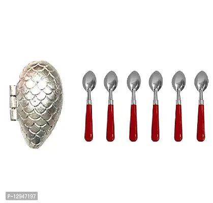 Aluminium Momo Mould Sancha With Plastic Handle 6 Pcs Spoon 2 Pcs-thumb0