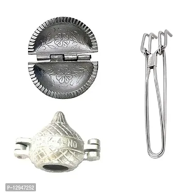 Aluminium Gujiya And Modak Mould Sancha With Stainless Steel Wire Pakkad 3 Pcs