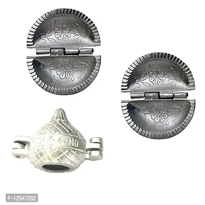 Aluminium Gujiya 2 Pcs And Modak 1 Pcs Mould Sancha 3 Pcs-thumb0