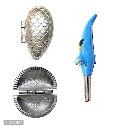 Aluminium Momos And Gujiya Mould SanchaAnd Plastic Dolphine Gas Lighter With Torch 3 Pcs-thumb0