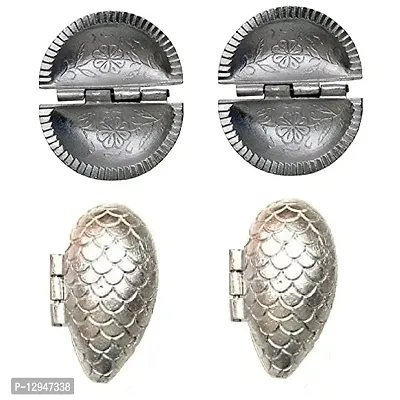 Aluminium Gujiya 2 Pcs And Momos 2 Pcs Mould Sancha Pack of 4 Pcs