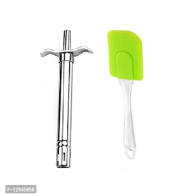 Stainless Steel Gas Lighter And Silicone Big Spatula Only 2 Pcs
