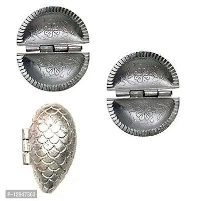 Aluminium Gujiya 2 Pcs And Momos 1 Pcs Mould Sancha 3 Pcs-thumb0