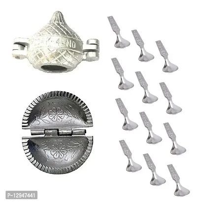 Aluminium Modak And Gujiya Mould Sancha With Stainless Steel 6 Pcs Spoon 3 Pcs-thumb0