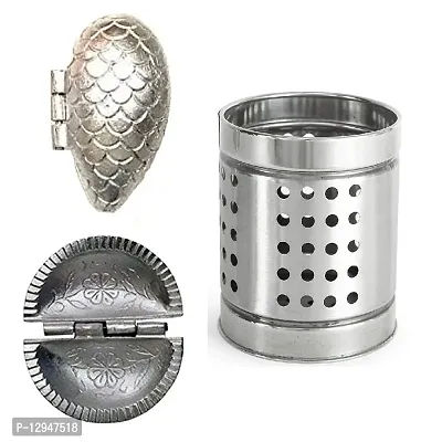 Aluminium Momos And Gujiya Mould Sancha With Stainless Steel Cutlery Holder 3 Pcs