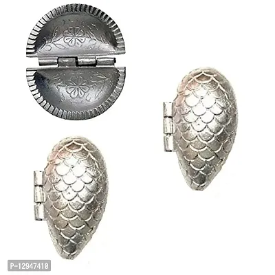 Aluminium Gujiya 1 Pcs And Momos 2 Pcs Mould Sancha Maker (Silver) 3 Pcs