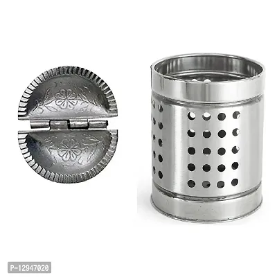 Aluminium Gujiya Mould Sancha With Stainless Steel Cutlery Holder 2 Pcs-thumb0