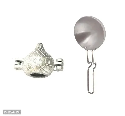 Aluminium Modak Mould SanchaAnd Aluminium Silver Tadka Pan 2 Pcs-thumb0