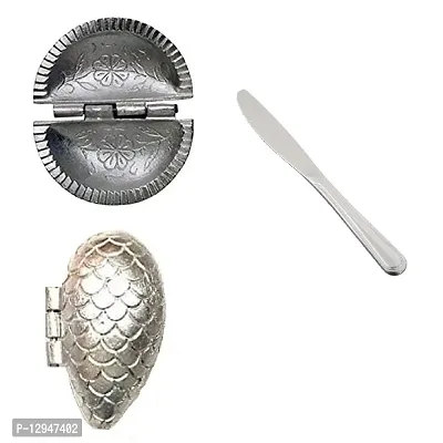 Aluminium Gujiya And Momos Mould Sancha And Stainless Steel Dinner Butter Knives with Pearled Edge 3 Pcs