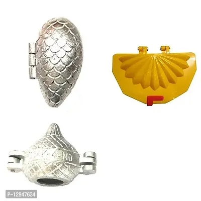 Aluminium Momos And Modak Mould Sancha And Plastic Gujiya Mould Sancha Maker (Multicolour) 3 Pcs-thumb0