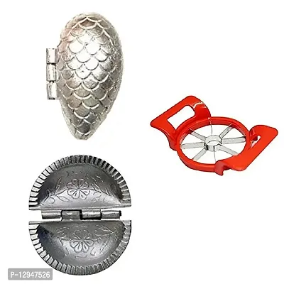 Aluminium Momos And Gujiya Mould SanchaAnd Apple Cutter 3 Pcs-thumb0