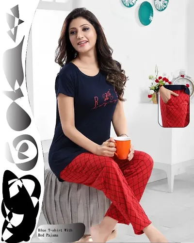 Stylish Women Cotton Hosiery Lounge Set