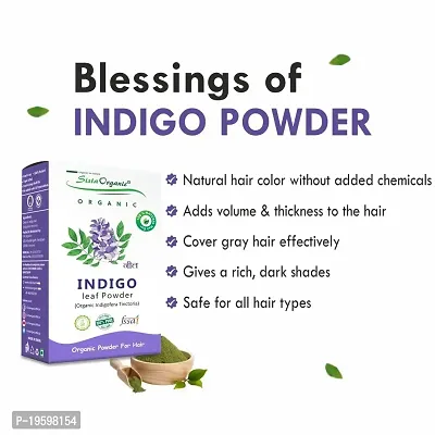Sista Organic Indigo Powder and Red Henna Leaf Powder Combo for Black Hair Colour (100 + 100 = 200 gm)-thumb4