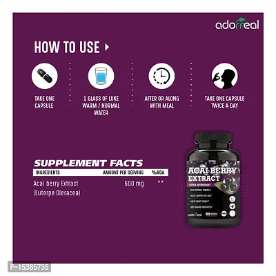 Acai Berry Extract for Healthy Skin and Antioxidants-120 Capsules