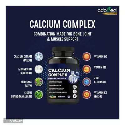 Calcium Complex with Magnesium, Vitamin D3, K2,and Zinc- 120 Capsules